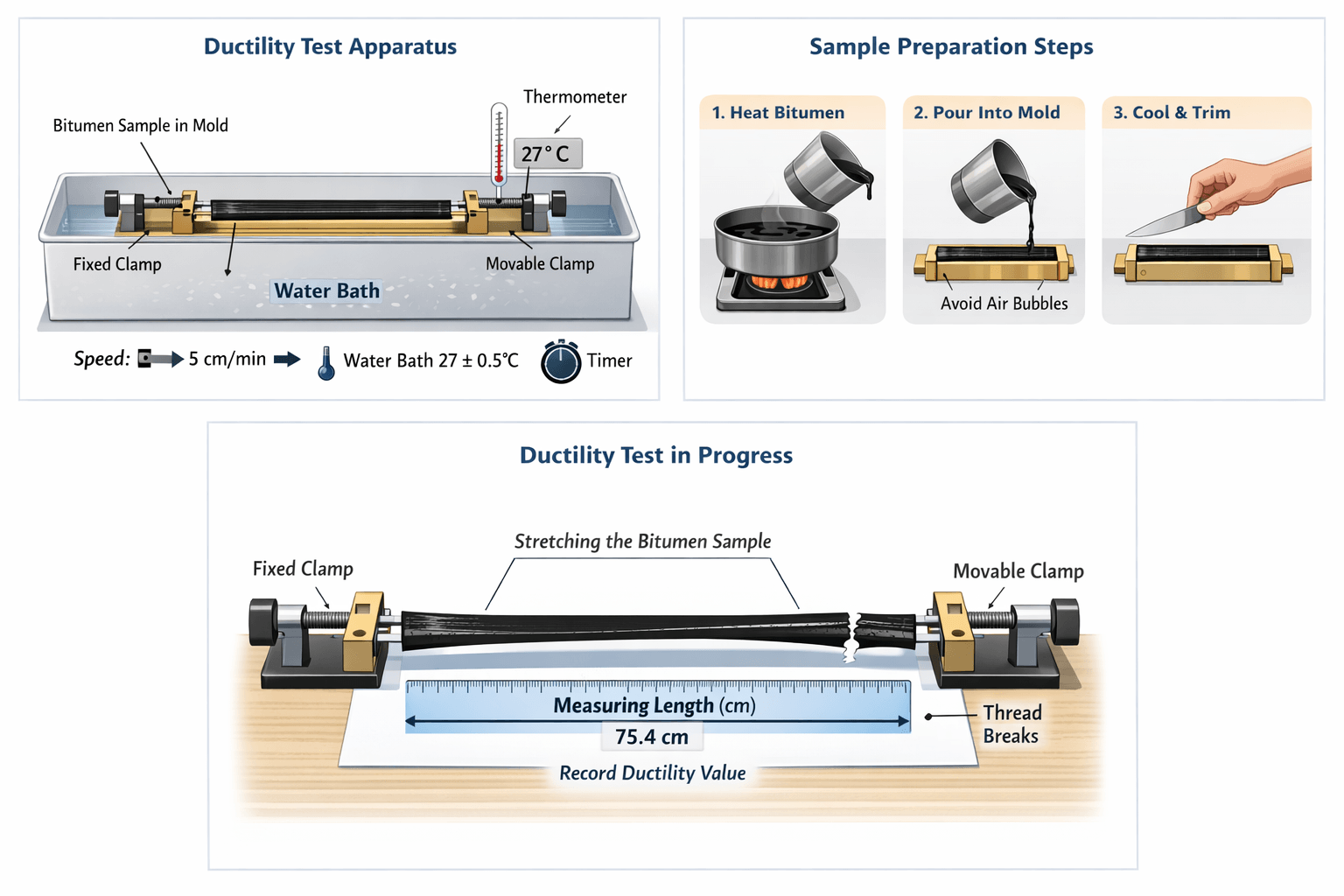 Ductility Test Steps Diagram