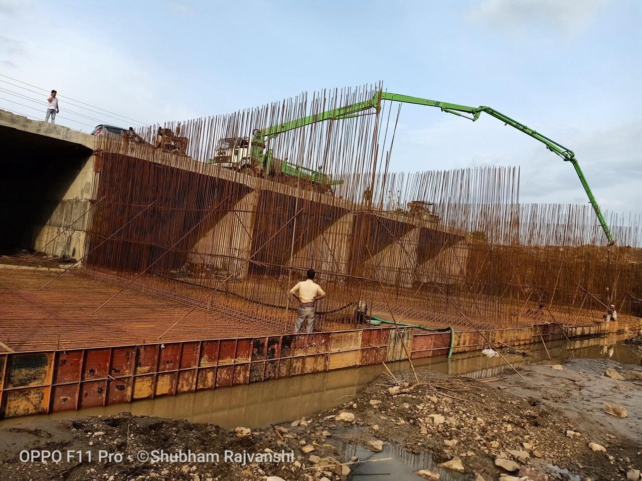 Raft foundation concrete pouring work