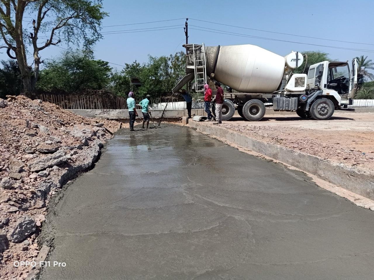 Plain cement concrete PCC work for a structure